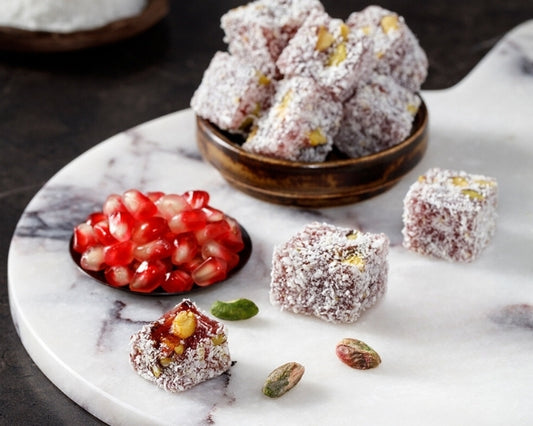 Safran Pomegranate Flavored Turkish Delight with Pistachio 400 GR