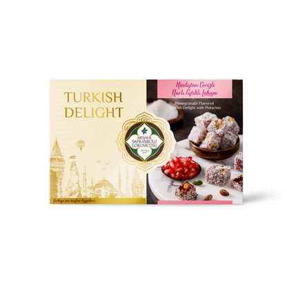 Safran Pomegranate Flavored Turkish Delight with Pistachio 400 GR